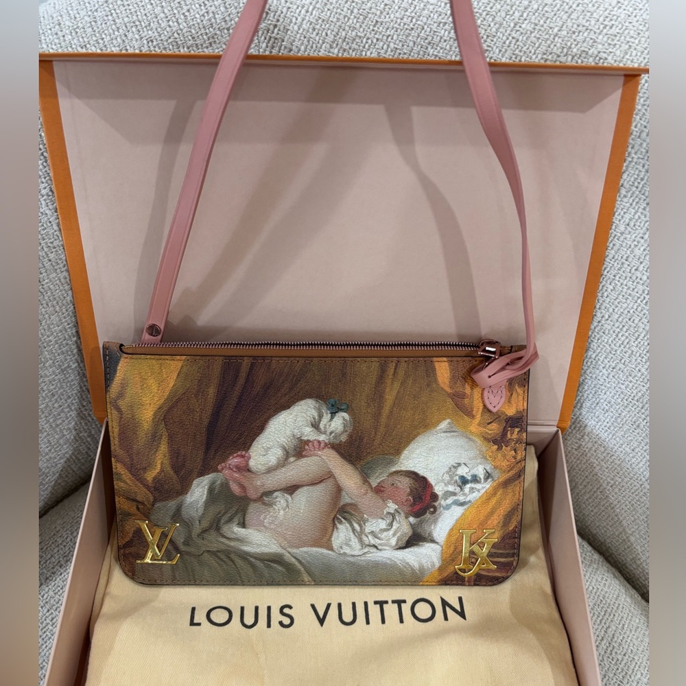 Authentic Louis Vuitton NEW KOONS MASTERS Collection FRAGONARD neverfull pouch